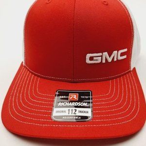 GMC American Embroidered Patch Richardson 112 Trucker Mesh Snapback Cap Hat Red